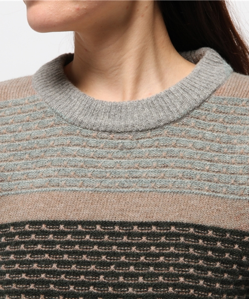 Sheta（シータ）の「柄ボーダーPO（ニット/セーター・レディース・ブルー/グリーン・FREE）」の6枚目の写真