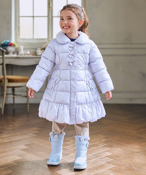 フード取り外し/洗濯機可能】Aラインコート（ダウンジャケット/コート