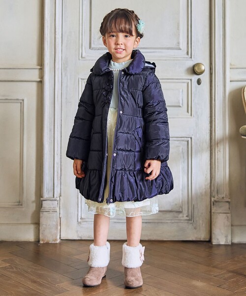 セール】【フード取り外し/洗濯機可能】Aラインコート（ダウン