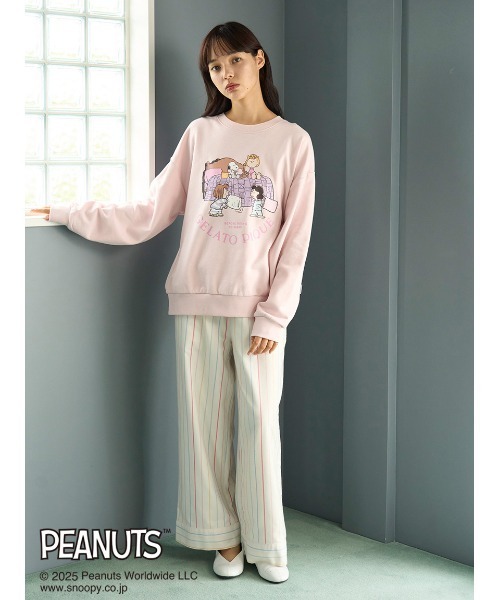 セール】【PEANUTS】オリジナルアート ワンポイント裏毛プルオーバー