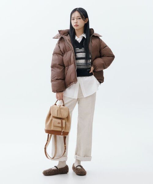 NICK&NICOLE(ニックアンドニコール)の「MINIMALISM HOODY PUFFER PADDING_BROWN(ダウンジャケット/コート・レディース・その他・FREE)」の4枚目の写真