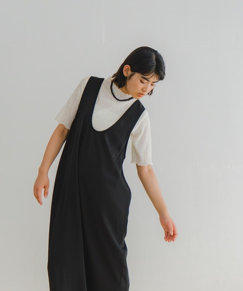 WHYTO.（ホワイト）の「「WHYTO. / ホワイト」Uネックコクーンドレス（ワンピース・レディース・ブラック/ブラック系その他・38/36）」の3枚目の写真