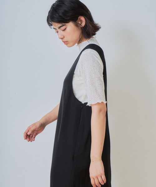 WHYTO.（ホワイト）の「「WHYTO. / ホワイト」Uネックコクーンドレス（ワンピース・レディース・ブラック/ブラック系その他・38/36）」の7枚目の写真