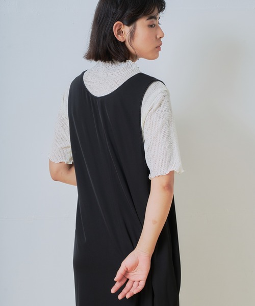 WHYTO.（ホワイト）の「「WHYTO. / ホワイト」Uネックコクーンドレス（ワンピース・レディース・ブラック/ブラック系その他・38/36）」の9枚目の写真