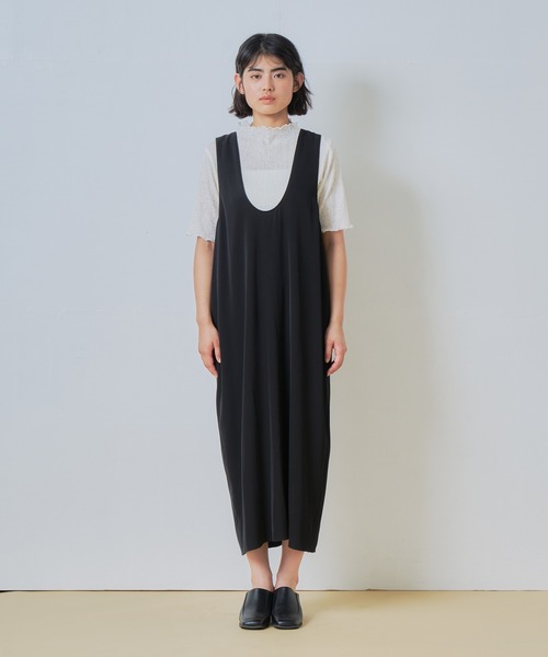 WHYTO.（ホワイト）の「「WHYTO. / ホワイト」Uネックコクーンドレス（ワンピース・レディース・ブラック/ブラック系その他・38/36）」の13枚目の写真