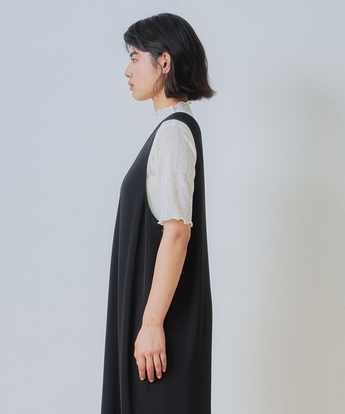 WHYTO.（ホワイト）の「「WHYTO. / ホワイト」Uネックコクーンドレス（ワンピース・レディース・ブラック/ブラック系その他・38/36）」の16枚目の写真