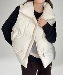 SEU（エスイーユー）の「ジップ付き 高機能 オーバーサイズシルエットボリューム中綿ベスト ダウンベスト オフィスカジュアル きれいめカジュアル レディース韓国（ダウンベスト・レディース）」