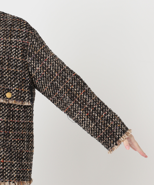 journal standard L'essage（ジャーナルスタンダードレサージュ）の「【SP】GIOLICAツイードWIDEジャケット（ノーカラージャケット・レディース・ブラック系その他・FREE）」の12枚目の写真