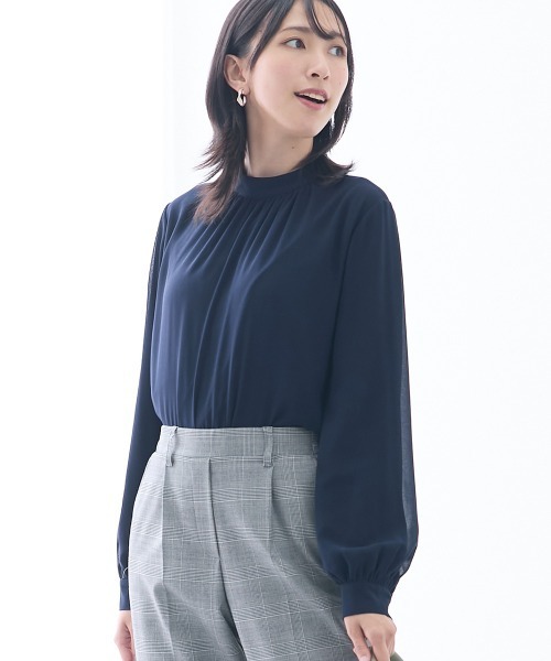 slattgir(スラットジール)の「高身長 裏起毛あったかハイネックブラウス(トールサイズ)(シャツ/ブラウス・レディース・グレー/ネイビー・TLL/TL/TM/T3L/T4L/T5L)」の21枚目の写真