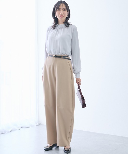 slattgir(スラットジール)の「高身長 裏起毛あったかハイネックブラウス(トールサイズ)(シャツ/ブラウス・レディース・グレー/ネイビー・TLL/TL/TM/T3L/T4L/T5L)」の12枚目の写真