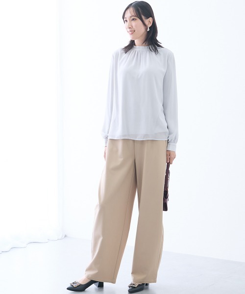 slattgir(スラットジール)の「高身長 裏起毛あったかハイネックブラウス(トールサイズ)(シャツ/ブラウス・レディース・グレー/ネイビー・TLL/TL/TM/T3L/T4L/T5L)」の16枚目の写真