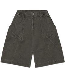 DIAGONAL POCKET BERMUDA PANTS - WASHED CHARCOAL