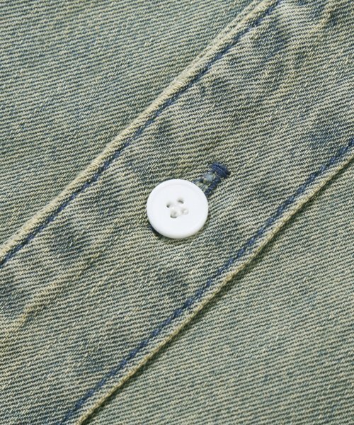 TRILLION(トリリオン)の「ストーンウォッシングオーバーフィットデニム半袖シャツ(BEIGE BLUE)(シャツ/ブラウス・レディース・その他・MEDIUM/LARGE/X-LARGE)」の9枚目の写真