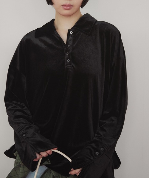 duei(デュイ)の「ベロアポロトップス(ポロシャツ・レディース・ブラック/グリーン・FREE)」の21枚目の写真