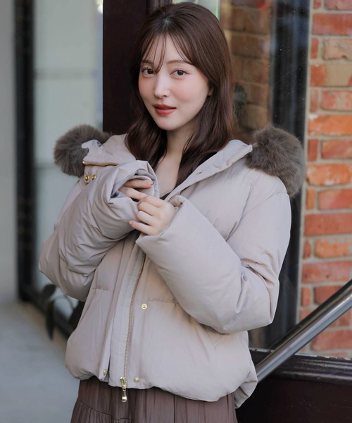 ファー付きショートダウンコート（ダウンジャケット/コート）｜NOELA