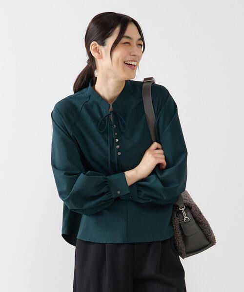 MELROSE claire(メルローズ クレール)の「【ストレッチクロスラグランブラウス】(シャツ/ブラウス・レディース・オフホワイト/ブラック/グリーン・FREE)」の3枚目の写真