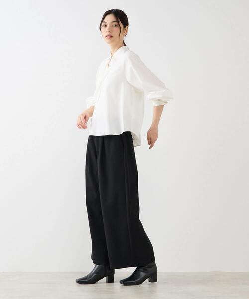 MELROSE claire(メルローズ クレール)の「【ストレッチクロスラグランブラウス】(シャツ/ブラウス・レディース・オフホワイト/ブラック/グリーン・FREE)」の5枚目の写真