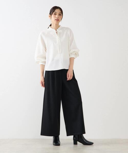 MELROSE claire(メルローズ クレール)の「【ストレッチクロスラグランブラウス】(シャツ/ブラウス・レディース・オフホワイト/ブラック/グリーン・FREE)」の10枚目の写真