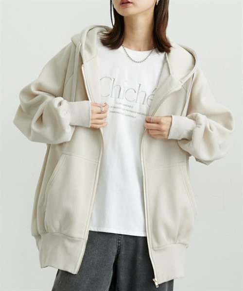 nissen(ニッセン)の「ゆるシルエットジップパーカ(Tシャツ/カットソー・レディース・グリーン/ブラック/アイボリー・M/L/LL)」の13枚目の写真