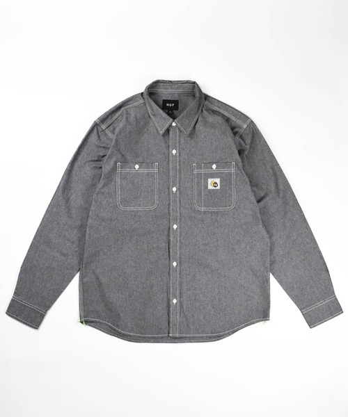 HUF（ハフ）の「【C-HUF2】【HUF/ハフ】TOTAL ECLIPSE CHAMBRAY SHIRT BU00229（シャツ/ブラウス・メンズ・ブラック/レッド・MEDIUM/SMALL/X-LARGE/LARGE/XX-LARGE）」の3枚目の写真