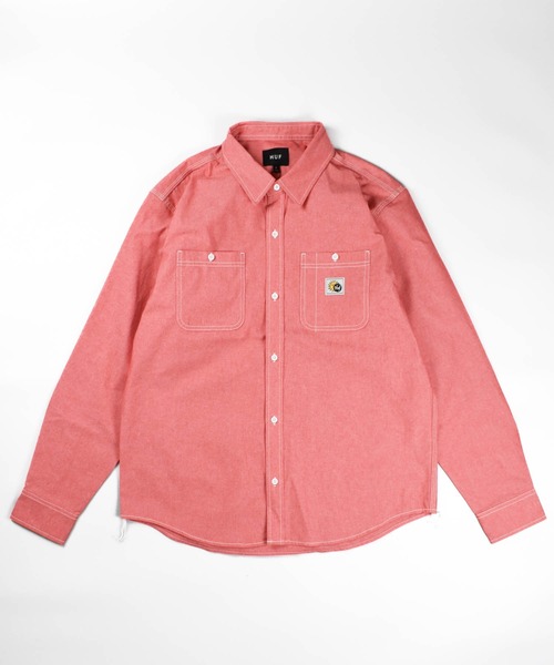 HUF（ハフ）の「【C-HUF2】【HUF/ハフ】TOTAL ECLIPSE CHAMBRAY SHIRT BU00229（シャツ/ブラウス・メンズ・ブラック/レッド・MEDIUM/SMALL/X-LARGE/LARGE/XX-LARGE）」の4枚目の写真