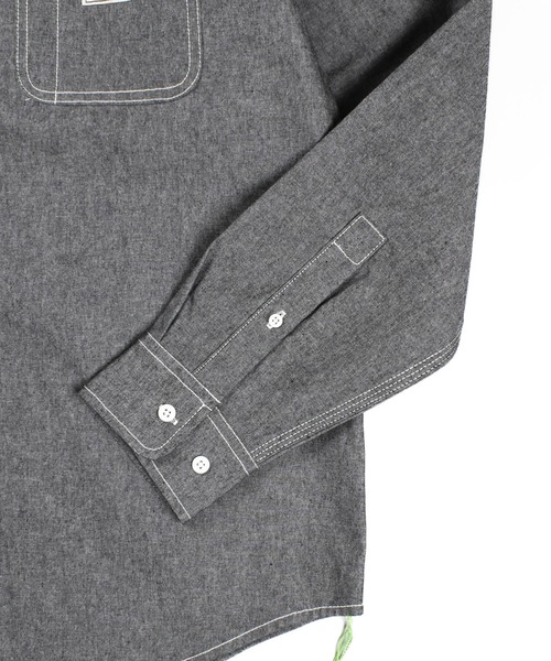 HUF（ハフ）の「【C-HUF2】【HUF/ハフ】TOTAL ECLIPSE CHAMBRAY SHIRT BU00229（シャツ/ブラウス・メンズ・ブラック/レッド・MEDIUM/SMALL/X-LARGE/LARGE/XX-LARGE）」の8枚目の写真