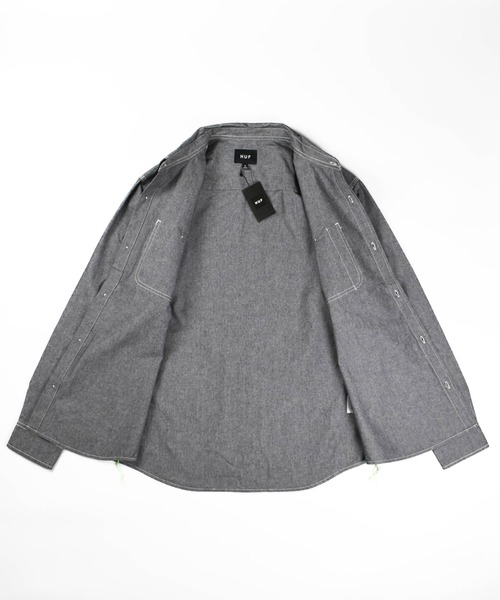 HUF（ハフ）の「【C-HUF2】【HUF/ハフ】TOTAL ECLIPSE CHAMBRAY SHIRT BU00229（シャツ/ブラウス・メンズ・ブラック/レッド・MEDIUM/SMALL/X-LARGE/LARGE/XX-LARGE）」の10枚目の写真
