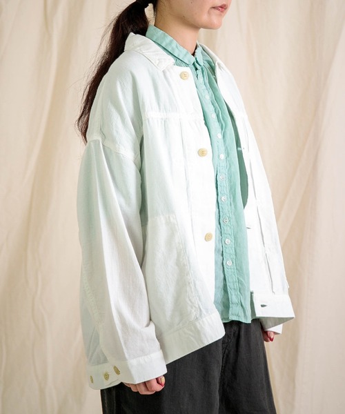 Brocante（ブロカント）の「[Brocante / ブロカント] コットンパナマ アンプリッセジャケット（カバーオール・レディース・ホワイト・2）」の5枚目の写真