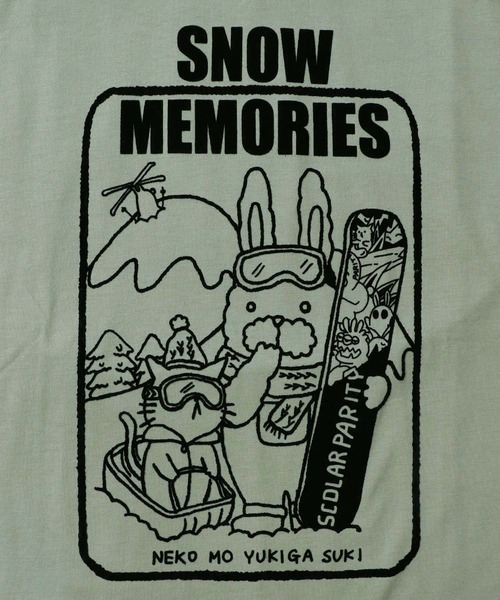 ScoLar Parity(スカラーパリティ)の「353135:ラビルとネコのスノーメモリーズロンT(Tシャツ/カットソー・レディース・オフホワイト/ブラック/カーキ・M)」の17枚目の写真