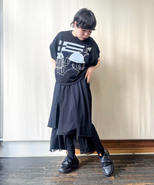 gomme（ゴム）の「レギンスレイヤードスカート（スカート・レディース・ブラック・MEDIUM）」の21枚目の写真