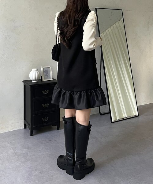 prose verse(プロズヴェール)の「裾バルーンツイードジャンスカ(ワンピース・レディース・ブラック・LARGE/MEDIUM)」の19枚目の写真