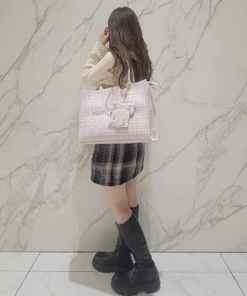 ビジューツイードスクエアトートバッグ（トートバッグ）｜Maison de