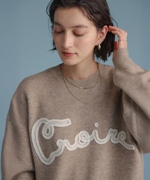 Bou Jeloud | チュール刺繍ロゴニット(ニット/セーター)