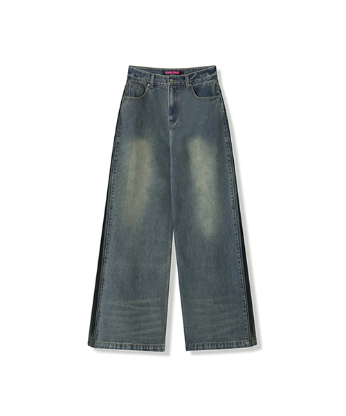 Vivacious(ビバシャス)の「Second Side-Point Pants YELLOW BLUE(デニムパンツ・レディース・イエロー・LARGE/MEDIUM/SMALL)」の1枚目の写真
