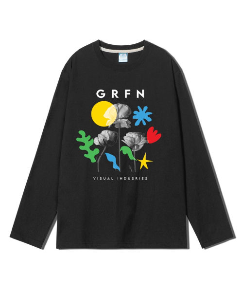 GRANFINNY(グランフィニ)の「ビジュアルグラフィックレギュラーロングスリーブ-ブラック(Tシャツ/カットソー・レディース・ブラック・MEDIUM/LARGE/X-LARGE)」の1枚目の写真