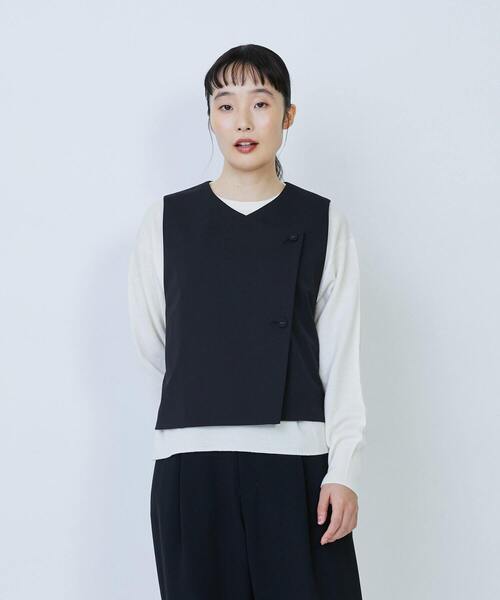 LOISIR（ロワズィール）の「ウール混ギャバデザインベスト（ベスト・レディース・グレー/ブラック・FREE）」の2枚目の写真