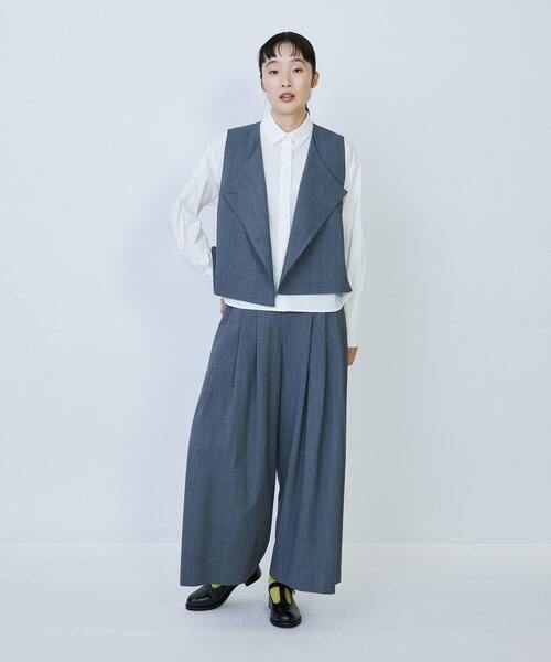 LOISIR（ロワズィール）の「ウール混ギャバデザインベスト（ベスト・レディース・グレー/ブラック・FREE）」の3枚目の写真