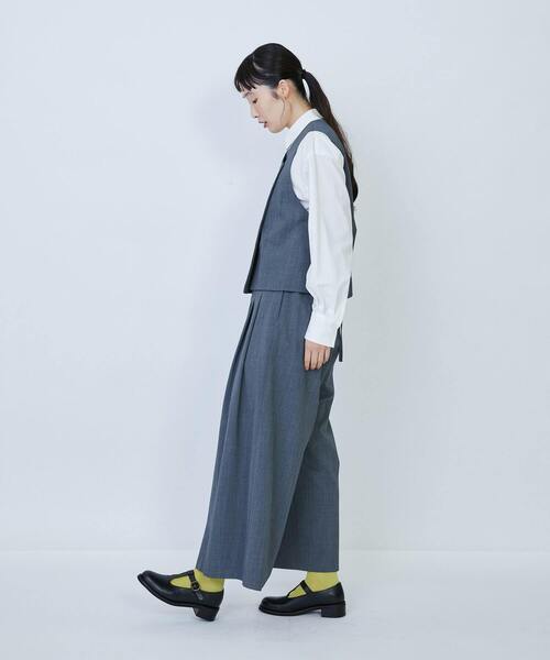 LOISIR（ロワズィール）の「ウール混ギャバデザインベスト（ベスト・レディース・グレー/ブラック・FREE）」の5枚目の写真