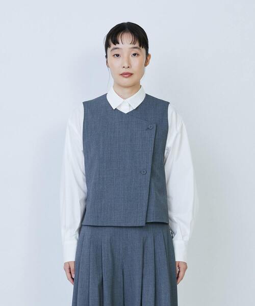 LOISIR（ロワズィール）の「ウール混ギャバデザインベスト（ベスト・レディース・グレー/ブラック・FREE）」の7枚目の写真
