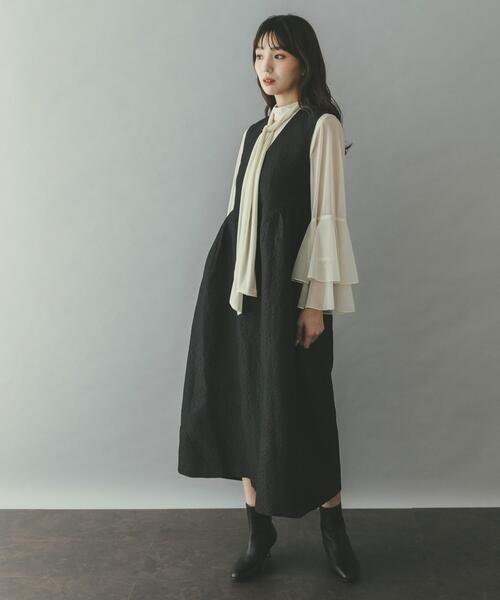 アーバンリサーチ ロッソ（URBAN RESEARCH ROSSO）/ジャガードフォルムレイヤードワンピース セール】ジャガードフォルムレイヤードワンピース（ワンピース