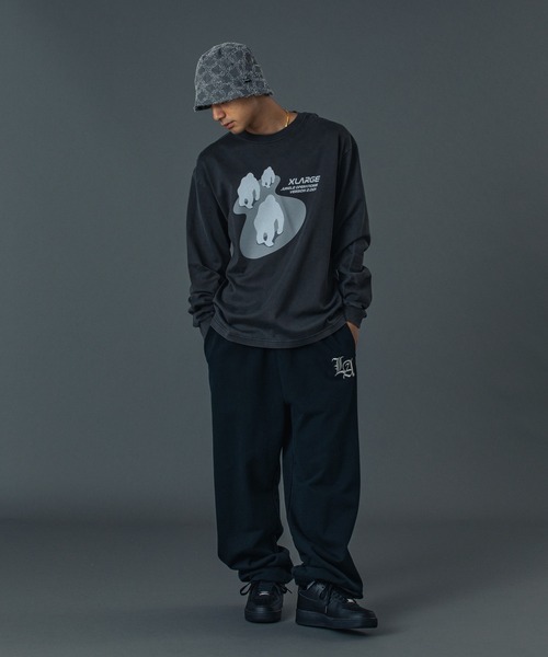 XLARGE(エクストララージ)の「OLD ENGLISH SWEAT PANTS(スウェットパンツ・メンズ・ブラック/オリーブ/アッシュ/ネイビー・S/M/L/XL)」の12枚目の写真