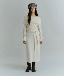 LAYERED WOOL KNIT SKIRT (IVORY)