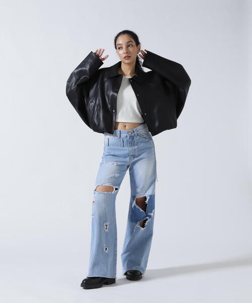 ROYAL FLASH(ロイヤルフラッシュ)の「MITSUKI/ミツキ/シングルショートフェイクレザージャケット(その他アウター・レディース・ブラック・F)」の8枚目の写真