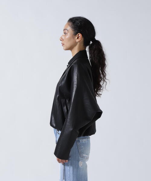 ROYAL FLASH(ロイヤルフラッシュ)の「MITSUKI/ミツキ/シングルショートフェイクレザージャケット(その他アウター・レディース・ブラック・F)」の10枚目の写真