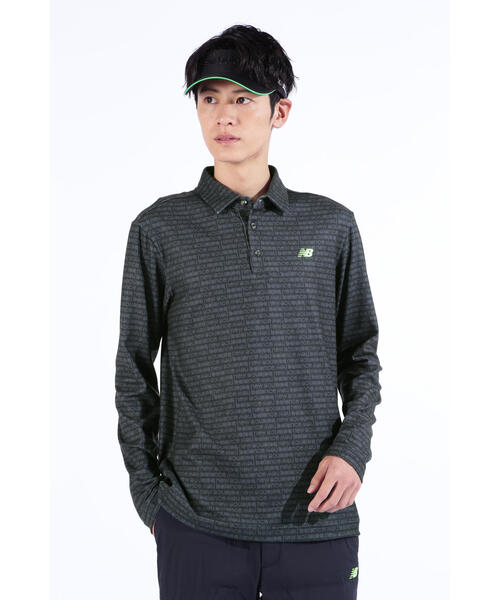New Balance Golf(ニューバランスゴルフ)の「タイプライターロゴ ボーダー 長袖 カラーシャツ (MENS SPORT)(その他トップス・メンズ・ホワイト/ブラック・XX-LARGE)」の15枚目の写真