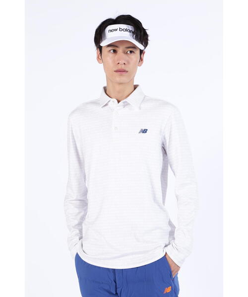 New Balance Golf(ニューバランスゴルフ)の「タイプライターロゴ ボーダー 長袖 カラーシャツ (MENS SPORT)(その他トップス・メンズ・ホワイト/ブラック・XX-LARGE)」の21枚目の写真