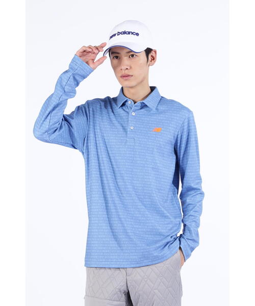 New Balance Golf(ニューバランスゴルフ)の「タイプライターロゴ ボーダー 長袖 カラーシャツ (MENS SPORT)(その他トップス・メンズ・ホワイト/ブラック・XX-LARGE)」の8枚目の写真