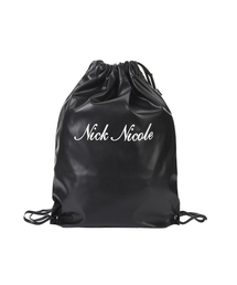 NICOLE LEATHER STRING BACKPACK_BLACK
