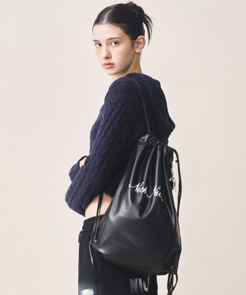 NICK&NICOLE(ニックアンドニコール)の「NICOLE LEATHER STRING BACKPACK_BLACK(ショルダーバッグ・レディース・その他・FREE)」の3枚目の写真