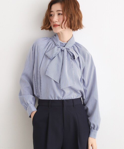 grove（グローブ）の「【マルチWAY】アソートボウタイブラウス【手洗いOK】（シャツ/ブラウス・レディース・オフホワイト/ネイビー系2/ホワイト系6・02/03/01/04/05）」の3枚目の写真